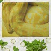 美しい黄色のビルマのpython キッチンタオル (折り畳み)