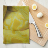 美しい黄色のビルマのpython キッチンタオル (四つ折り)