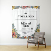 美しい黄色のフローラあなたのロゴQRコード背景 タペストリー (インサイチュ)