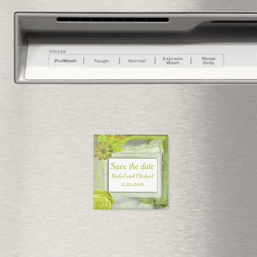 美しい黄色のフローラの保存日 マグネット (インサイチュ (食洗機))