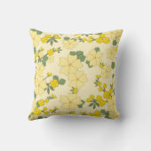美しい黄色のフローラアート クッション (裏面)