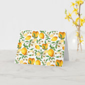 美しい黄色のレモンとレモンの花 カード (黄色い花)