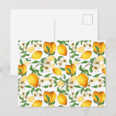 美しい黄色のレモンとレモンの花 ポストカード (正面/裏面)