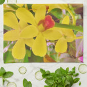 美しい黄色の秋のラン キッチンタオル (折り畳み)