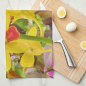 美しい黄色の秋のラン キッチンタオル (四つ折り)