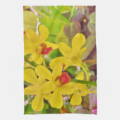 美しい黄色の秋のラン キッチンタオル (縦)