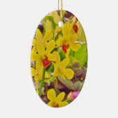 美しい黄色の秋のラン セラミックオーナメント (右)