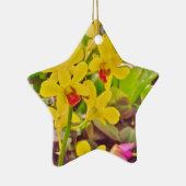 美しい黄色の秋のラン セラミックオーナメント (右)