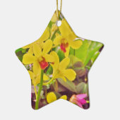 美しい黄色の秋のラン セラミックオーナメント (左)