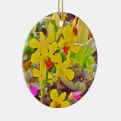 美しい黄色の秋のラン セラミックオーナメント (右)