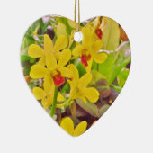 美しい黄色の秋のラン セラミックオーナメント (右)