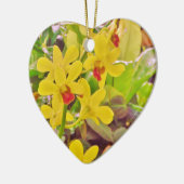 美しい黄色の秋のラン セラミックオーナメント (左)