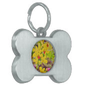 美しい黄色の秋のラン ペットネームタグ (正面左)