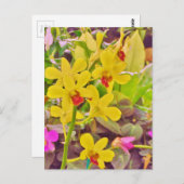 美しい黄色の秋のラン ポストカード (正面/裏面)