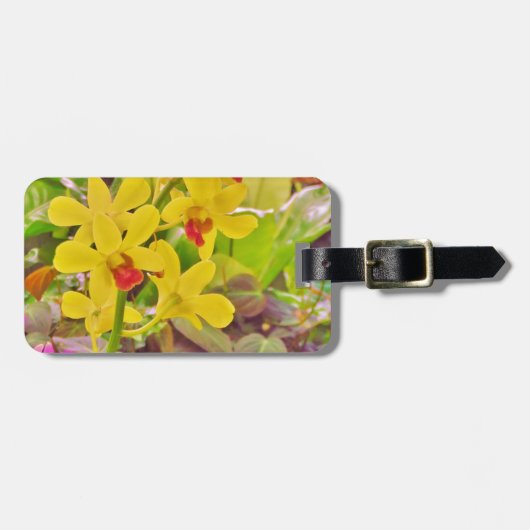 美しい黄色の秋のラン ラゲッジタグ (正面横)
