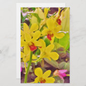 美しい黄色の秋のラン 便箋 (正面/裏面)