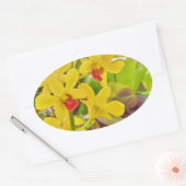 美しい黄色の秋のラン 楕円形シール (封筒)