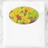 美しい黄色の秋のラン 楕円形シール (バッグ)