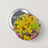 美しい黄色の秋のラン 缶バッジ (正面&裏面)