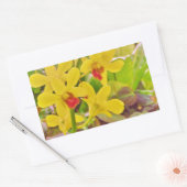 美しい黄色の秋のラン 長方形シール (封筒)