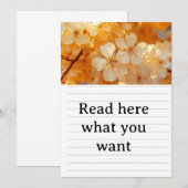 美しい黄色の花のウェディング招待状 - エレガ 招待状 (正面/裏面)