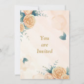 美しい黄色の花の結婚式招待状 招待状 (裏面)