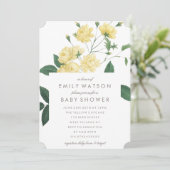 美しい黄色の花赤ちゃんシャワー招待状 招待状 (スタンド正面)