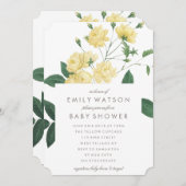 美しい黄色の花赤ちゃんシャワー招待状 招待状 (正面/裏面)