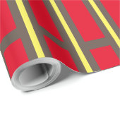 美しい黄色の茶色の赤い長方形 ラッピングペーパー (ロールコーナー)