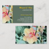 美しい黄色の蘭の花の植物性の緑 名刺 (正面/裏面)