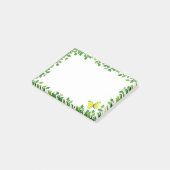 美しい黄色の蝶と緑の葉のフレーム ポストイット (アングル)