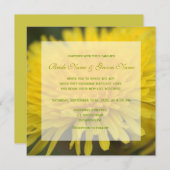美しい黄色の野生の花 タンポポの結婚式 招待状 (正面/裏面)