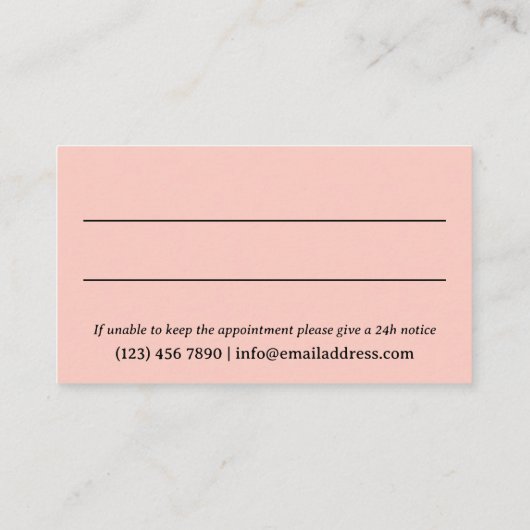 美しい黄色の青い珊瑚花のロゴ 予約カード (裏面)