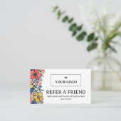 美しい黄色の青い珊瑚花のロゴ 紹介カード (スタンド正面)