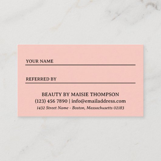 美しい黄色の青い珊瑚花のロゴ 紹介カード (裏面)