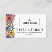 美しい黄色の青い珊瑚花のロゴ 紹介カード (正面)