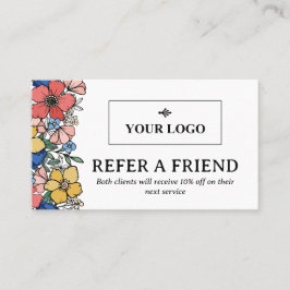 美しい黄色の青い珊瑚花のロゴ 紹介カード