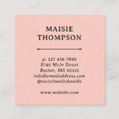 美しい黄色の青い珊瑚花の模様 スクエア名刺 (裏面)