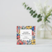 美しい黄色の青い珊瑚花の模様 スクエア名刺 (スタンド正面)