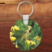 美しい黄色の鳥キーチェーン キーホルダー (正面)