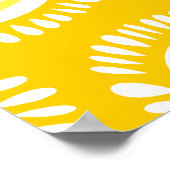 美しい黄色ファンキーの花のポスター ポスター (角)