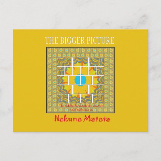 美しい黄色驚くべきグラフィックデザイン ポストカード (正面)