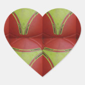 美しい黄金色の幾何学的パターンデザイン ハートシール (正面)