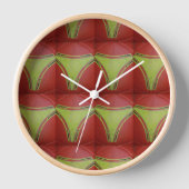美しい黄金色の幾何学的パターンデザイン 壁時計 (正面)