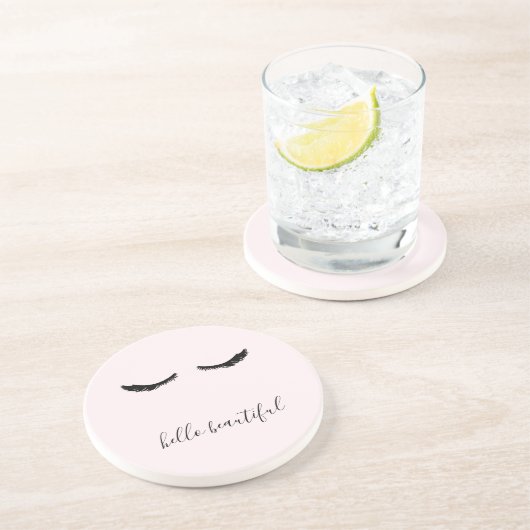 美しい黒いまつげこんにちは コースター (側面)