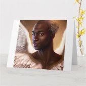 美しい黒いアフリカの天使 カード (黄色い花)