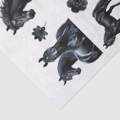 美しい黒いアラビア馬 薄葉紙 (詳細)