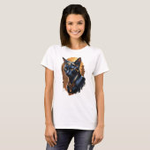 美しい黒いエジプトの猫 Tシャツ (正面フル)