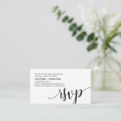 美しい黒いスクリプト、RSVP対応 エンクロージャーカード (スタンド正面)