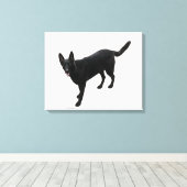 美しい黒いドイツの羊飼い キャンバスプリント (インサイチュ (ウッドフロア))